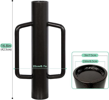 MIXXIDEA 11LB T Post Driver Heavy Duty Fence Post Driver Post Pounder with Handle Steel Post Hole Digger Hand Post Rammer for T-Posts，U Channel,U Fence Post Wooden Post 16.8 Inch