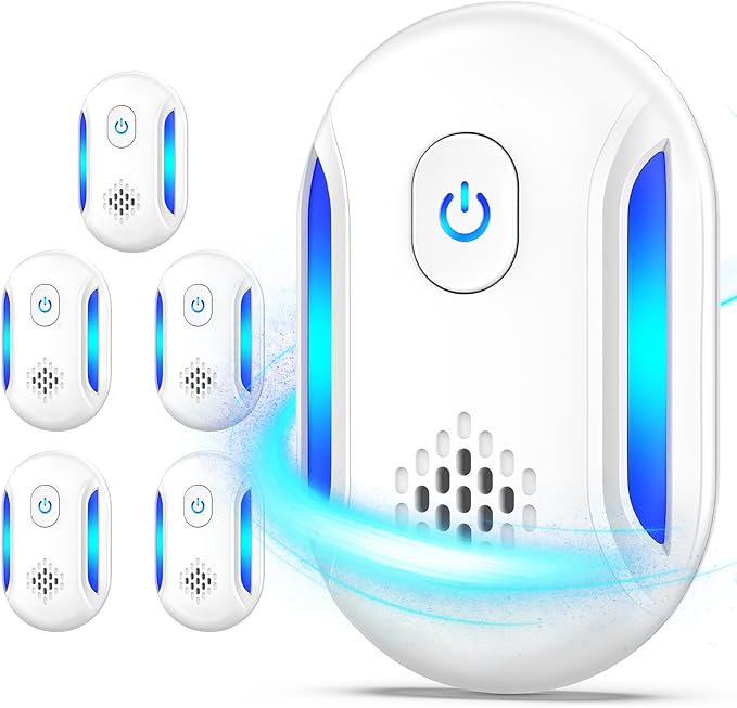 Upgraded Ultrasonic Repellent, 2025 Indoor Ultrasonic Repeller, Electronic Plug in Pest Control for Bugs,Mosquito,Roach, Ant, Rodent, Mouse, Spider Repellent for House, Warehouse, Garage (6)