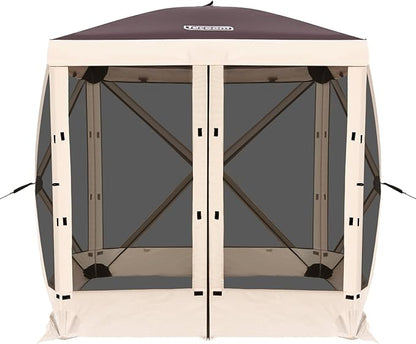 Tecoom 4 Side Pop Up Gazebo Tent, 6x6ft Waterproof Instant Screen with Mosquito Netting, Removable Wind Cloths, Portable Outdoor Canopy for Sun Shelter for Camping, Garden and Picnics