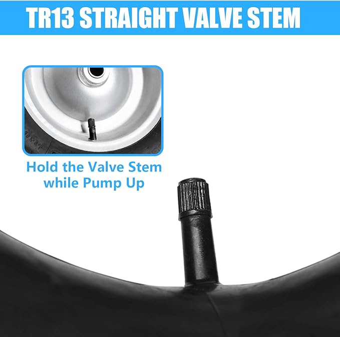 4.80/4.00-8" 4.80 x 4.00-8 Inner Tubes (2 Pack) with TR-13 Straight Valve Stem,for Wheelbarrows, Tractors Hand Trucks Riding Mowers Golf Carts Go-Karts Lawn Mowers
