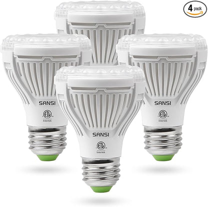 SANSI LED Grow Light Bulb for Seeds and Greens, Full Spectrum 10W Grow Light (150 Watt Equiv) with Optical Lens for Indoor Plant, High PPFD, E26 Base, 4-Pack