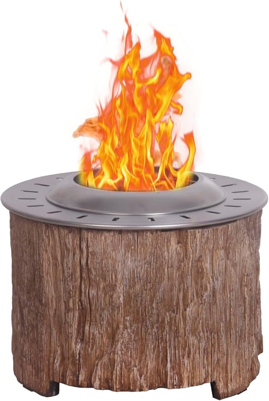 Afterglow Bonfire 20.5 Inch Smokeless Fire Pit with Removable Ash Pan - Portable Outdoor Fire Pit - Stainless Steel - Wood Burning Lightweight Fireplace, Ideal for 4-6 People