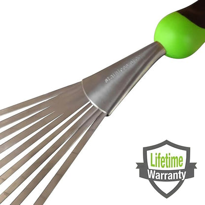 Garden Guru Stainless Steel Hand Rake Soil Tiller with Ergonomic Handle, Great for Gardening, Cultivating, Loosening Soil & Spreading Mulch (2 Pack)