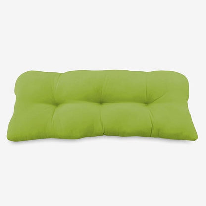 BrylaneHome Tufted Bench Cushion - 45.5" L x 19" W x 3" H- Patio & Outdoor - Water, Stain & Fade Resistant - Evening Blue Dot