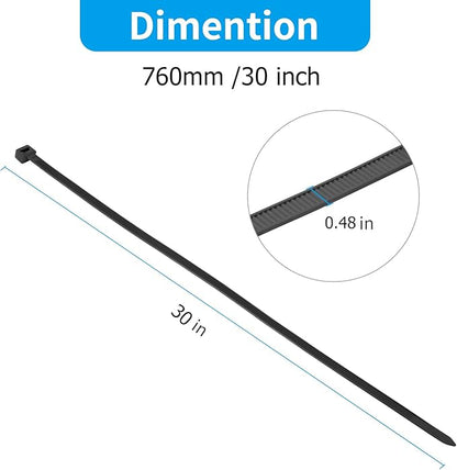 XINGO 31 inch White Zip Ties Heavy Duty 40PCS, 250 LBS Ultra Strong Plastic Wire Ties, Large Cable Ties Extra Long Tie Wraps, Indoor and Outdoor UV Resistant