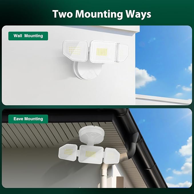 65W LED Flood Light Outdoor, 6500 Lumen Super Bright Security Lights, 3 Adjustable Heads, IP65 Waterproof, 6500K Daylight Wall Mount Outdoor Flood Light for Yard, Garage