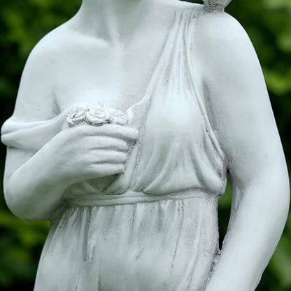 Outdoor Nymph Statues, 32Inch Garden Goddess Sculptures, Greek Mythology Roman Decor, Large Statues for Patio Yard Lawn Porch, Grey (Nymph-Grey)
