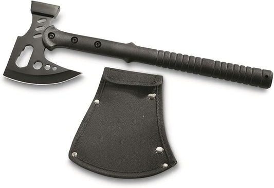 Szco Supplies 16.25” Black Multipurpose Outdoor Camping Survival Hammer Hatchet Axe with Nylon Sheath 211557 Back