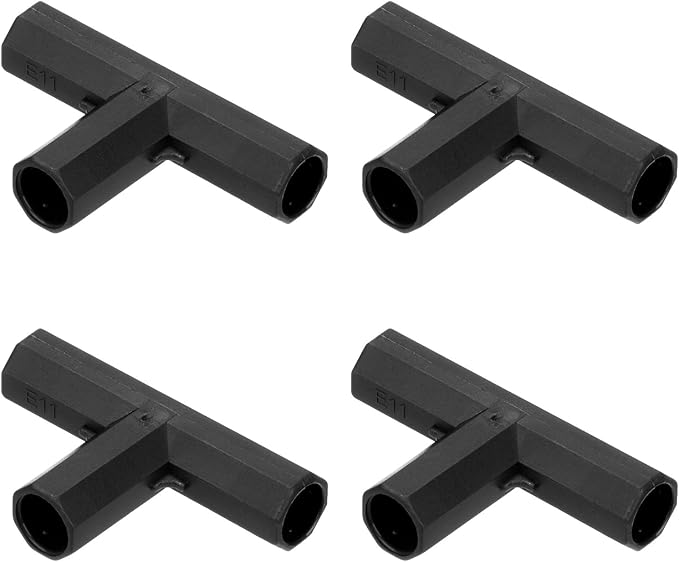 12 Pcs 11mm Greenhouse Frame Building Connectors, 3 Way Flat Pipe Fitting for Grape Trellis/Sunscreen Shed/Gardening Plant Stakes, Greenhouse Accessories [Black]