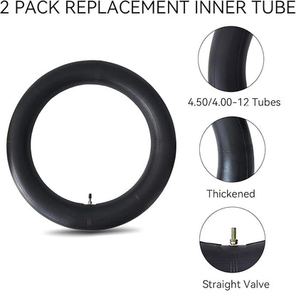 HXYCNNA 2 Pack 4.50-12 4.00-12 Inner Tube Heavy Duty with TR13 Straight Stem for Golf Carts Tractor Hand Trucks, Wheelbarrows, Mower