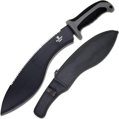 Snake Eye Machete with Heavy Duty Construction-Ergonomic Non-Slip Handle and Belt Sheath for Gardening, Land-Management, Bushcraft, Hunting and Outdoor