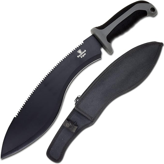 Snake Eye Machete with Heavy Duty Construction-Ergonomic Non-Slip Handle and Belt Sheath for Gardening, Land-Management, Bushcraft, Hunting and Outdoor