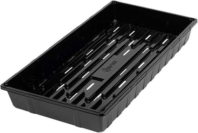 SUNPACK 10" x 20" Seed Starting Tray, Black, 2.5" - with Drainage Holes, Perfect for Greenhouses or Indoor Gardening - Ideal for Seedlings and Cuttings