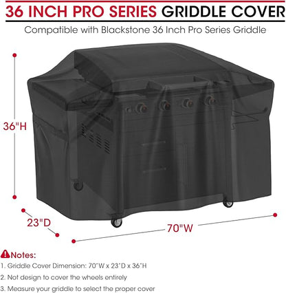 Unicook Griddle Cover for Blackstone 36 Inch ProSeries Grills, Outdoor 70 Inch Flat Top BBQ Grill Cover for 4 Burner Cooking Station, Unique UV Resistant Waterproof Vinyl with Polyester Lining