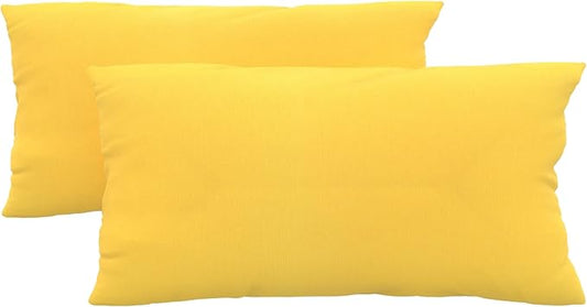 Covers & All Sunbrellla Outdoor Pillows for Patio Furniture, UV Fade Resistant & Waterproof Outdoor Sunbrella Lumbar Pillows, Set of 2 Inserts & Covers for Patios, Decks and Porches (Canvas Sunflower)
