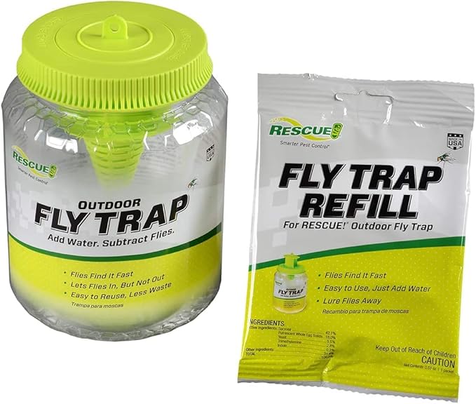 Rescue Outdoor Reusable Fly Trap Canister 4 Pack
