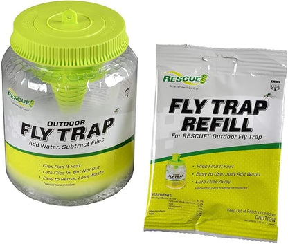 Rescue Outdoor Reusable Fly Trap Canister 4 Pack