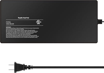 Simple Deluxe 8X18 Inch 24W Reptile Heating Pad Electric Indoor Under Tank Terrarium Heating Mat Waterproof for Turtles, Lizards, Frogs, and Other Reptiles