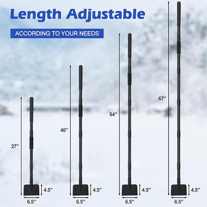 Ice Chopper, 67 Inch Stainless Steel Ice Scraper Heavy Duty Snow Shovel for Driveway Garages Yards Outdoor Stairs