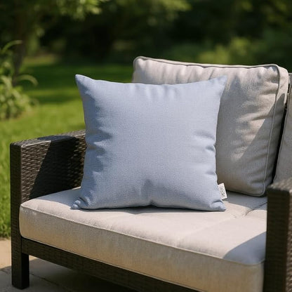 RSH DECOR: Sunbrella Square Throw Pillows Set of 4 | 24" x 24" | Water and Fade-Resistant Performance Fabric | Outdoor Pillow Covers with Down-Alternative Inserts | Canvas Air Blue