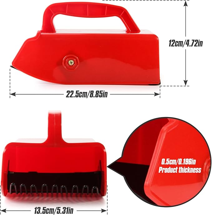 Domiella Blueberry Picker with Metallic Comb and Handle, Easier Berry Picking Harvest Tool,Berry Picker Rake Scoop for Blueberries Lingonberries Huckleberries, Red Handle