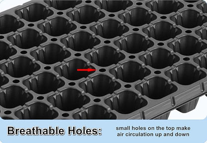 200 Cell Plug Tray, 10pcs-Pack Thick Durable Seed Starter Flats Vegetable Fruit Seeds Seedling Plastic Plug Farmer Nursery Trays Propagation