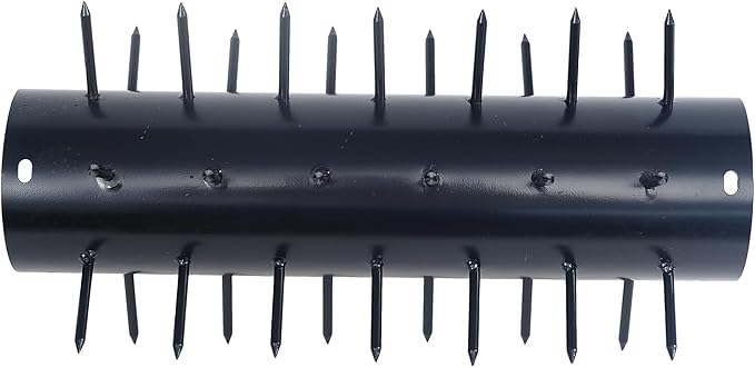 Rolling Manual Lawn Aerator, 58-Inch Handle Push Spike Aerator for Lawns, Yards, and Gardens, Easy Assembly, Reduces Soil Compaction, Enhances Water Absorption Manual Aerator Tool Black