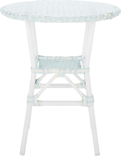 SAFAVIEH Outdoor Collection California Baby Blue/White Bistro Table (Fully Assembled)