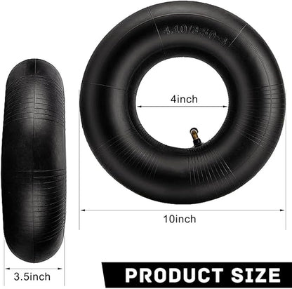 4.10/3.50-4 Inner Tube 2 Pack Heavy Duty Replacement Inner Tubes with TR-87 Bent Valve Stem for Wheelbarrows Mowers Hand Trucks
