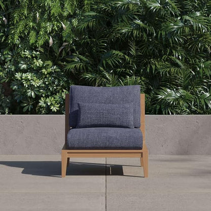 Outer Outdoor Throw Pillow with OuterWeave Performance Fabric, Decorative Outdoor Pillow for Patio & Outdoor Furniture, Includes Machine Washable Pillow Cover and Insert - Deep Sea Navy, 12"x20"