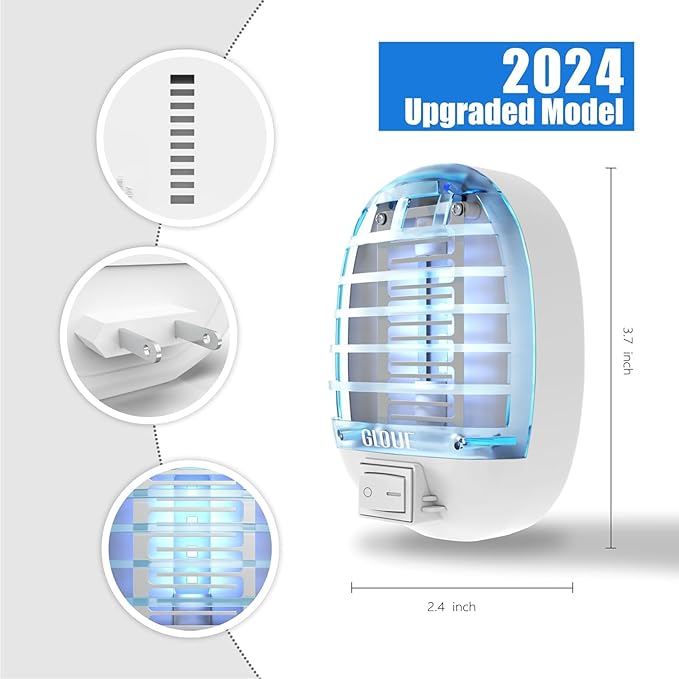 6 Pack Bug Zapper Indoor, Electronic Mosquitoes Killer Zapper with Blue Lights for Living Room, Baby Room, Kitchen, Bedroom(2)