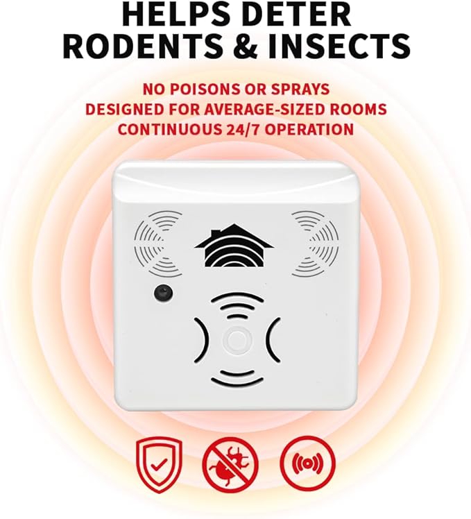 Riddex Sonic Plus Ultrasonic Pest Repeller, Plugs in with extra Outlets Indoor Use - Insect Repellent - Bug Repellents for Home Defense - Protect Against Rodents & Insects, Chemical Free(9 Pack White)