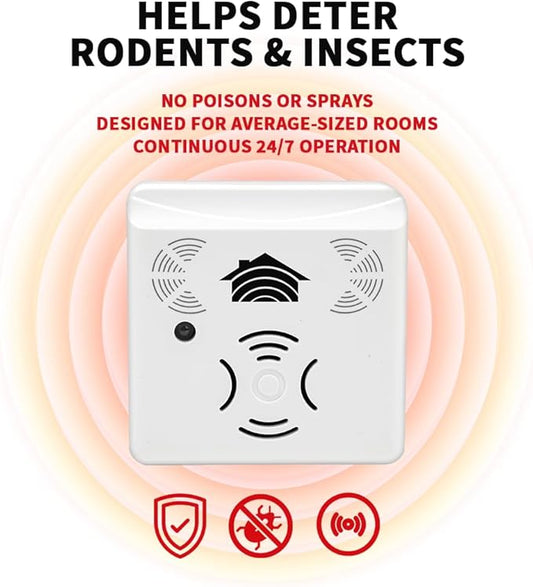 Riddex Sonic Plus Ultrasonic Pest Repeller, Plugs in with extra Outlets Indoor Use - Insect Repellent - Bug Repellents for Home Defense - Protect Against Rodents & Insects, Chemical Free(9 Pack White)