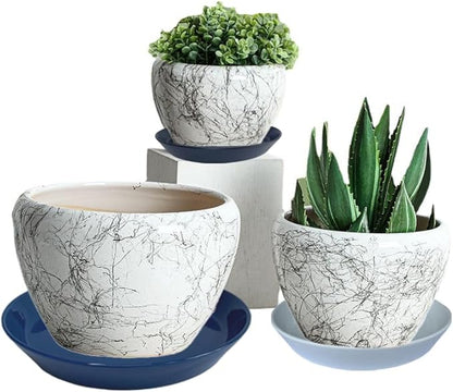 14 Inch Plant Saucer Tray 4 5 6 8 10 12 14 15 Inch Ceramic Plant Saucers for Indoors Outdoor, Drainage Drip Water Trays for Planter Pots Flower, Glazed Pot Saucers Trays (15 Inch)