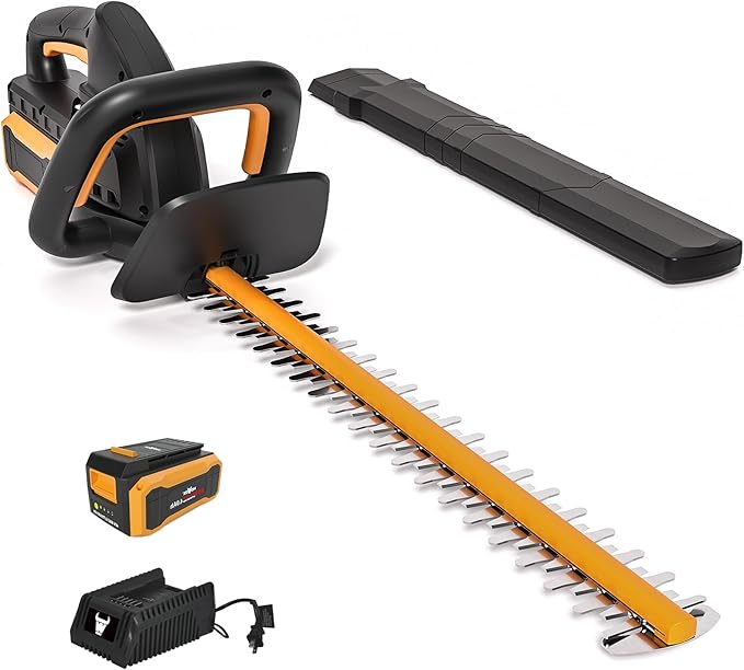 40V 21.6" Battery Hedge Trimmer, 0.7" Cutting Diameter Cordless Hedge Trimmer, Dual Action Blade Power Hedge Trimmers, Electric Hedge Trimmer with Battery & Charger Included