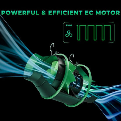 MARS HYDRO iFresh 4 Inch Smart Inline Fan Combo, with Variable Speed Controller, for Heating Cooling Booster, Grow Tents