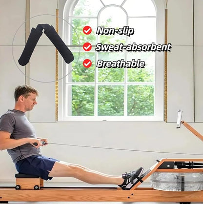 2Pcs Thickened Rowing Machine Handles Cover, Fits Most Rowing Machine, Non-Slip & Breathable Handle Cover（Black）