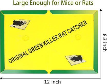 Ezoon 12 Pack Large Mouse Glue Traps with Enhanced Stickiness, Rat Snake Sticky Pad Board for House Indoor Outdoor, Easy to Set, Extra Large (8.3" x 12")