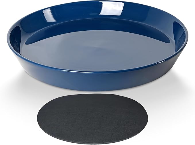 14 Inch Plant Saucer Tray 4 5 6 8 10 12 14 15 Inch Ceramic Plant Saucers for Indoors Outdoor, Drainage Drip Water Trays for Planter Pots Flower, Glazed Pot Saucers Trays (15 Inch)