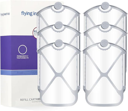 Flying Insect Trap Refills & 6 Cartridges, Compatible with ZEVOM364A Refill (6 Cartridges)