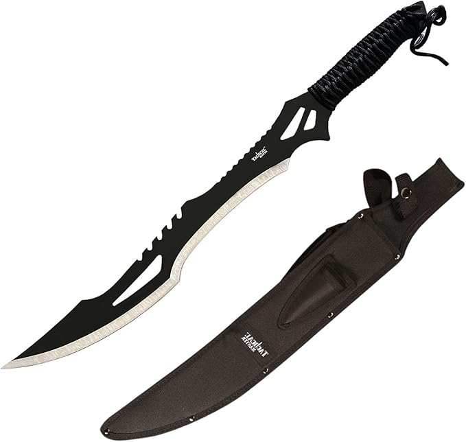 Sword Machete with Nylon Sheath and Lanyard Jungle Hunter Machete for Outdoor Adventure