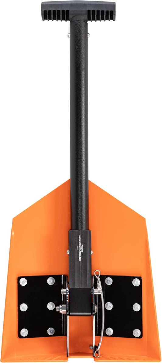 DMOS Delta Shovel - Collapsible Heavy-Duty Steel Folding Shovel for Camping, Overlanding, Survival, Military, Hunting, & Off-Road Use - Signal Orange - Pro