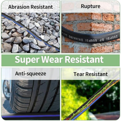 75 FT Garden Hose, Flexible No Kink Heavy Duty Garden Water Hose Flex Copper Bullet Collapsible Washer Rubber Hose 5/8" Soft Lightweight Outdoor Waterhose Manguera Para Jardin