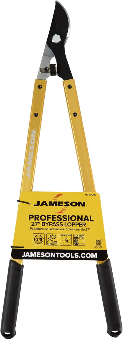 Jameson Professional 27" Bypass Lopper | 1-3/8" Cutting Capacity | Non-Stick Blade | Aircraft-Grade Aluminum Frame | Cushioned Grips | Gardening & Landscaping Tool