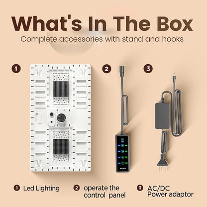 Grow Lights for Indoor Plants, [Smart APP & Expansive 2x2 Ft Coverage] Genuine 48Watt LED Full Spectrum Hanging Growing Plant Lamps, 8-Level Brightness（No Stand）
