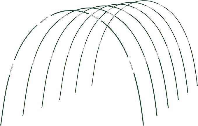 PHYEX Garden Hoops Greenhouse Hoops for Row Covers & Raised Beds, Rust-Free Fiberglass Frame, DIY Adjustable Garden Tunnel with Clips for Plant Covers, Netting, & Frost Protection, 30pcs