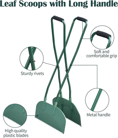 Leaf Grabber, Grabber Rake, Leaf Picker Upper, Leaf Scoops with Long Handle, Rakes for Yard Work, Yard Tools for Garden Cleaning