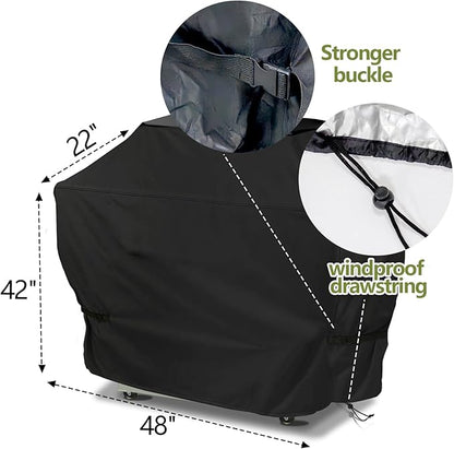 48 inch Grill Cover for Outdoor Grill,Upgraded Adjustable Buckle and Drawstring,Waterproof, Anti-UV, Rip-Proo,Suitable for Most Grills