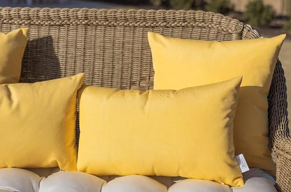 RSH DECOR: Sunbrella Pillow Covers Set of 2 | Covers Only - 20" x 12" | Outdoor Lumbar Pillow Covers Crafted with Sunbrella Performance Fabric | Canvas Buttercup Yellow