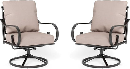 Sophia & William Extra Large & High Back Patio Furniture Set Metal Modern Outdoor Conversation Sets with Swivel Chairs